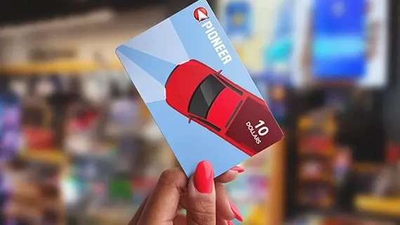 Pioneer gift card.