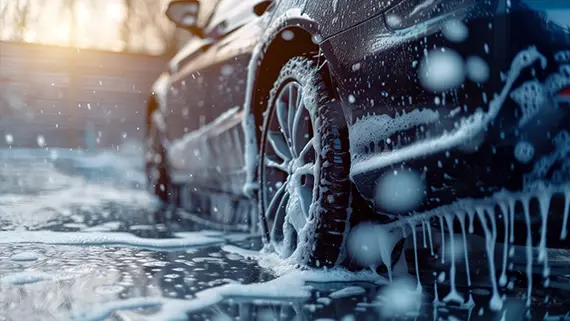 Vehicle in a carwash.